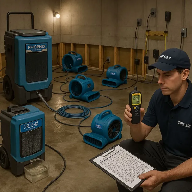 Structural Drying and Dehumidification process in Jeanerette, LA